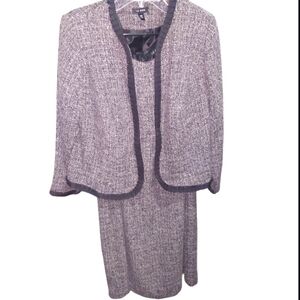 Le Bos Tweed Look 2 Pc Suit Blazer + Dress